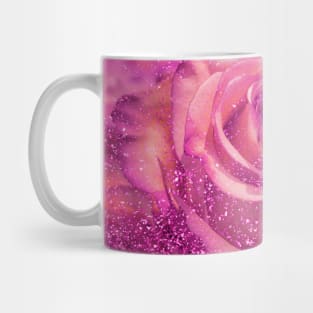 pink roses mask floral glitter love pattern sparkly romantic flowers Mug